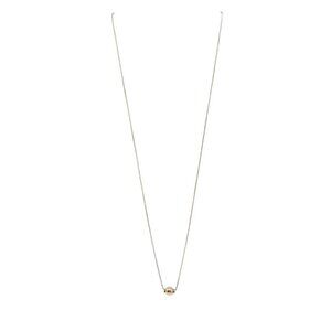 Sterling Silver Chain Necklace With Gold Ball Pendant Minimalist Vintage